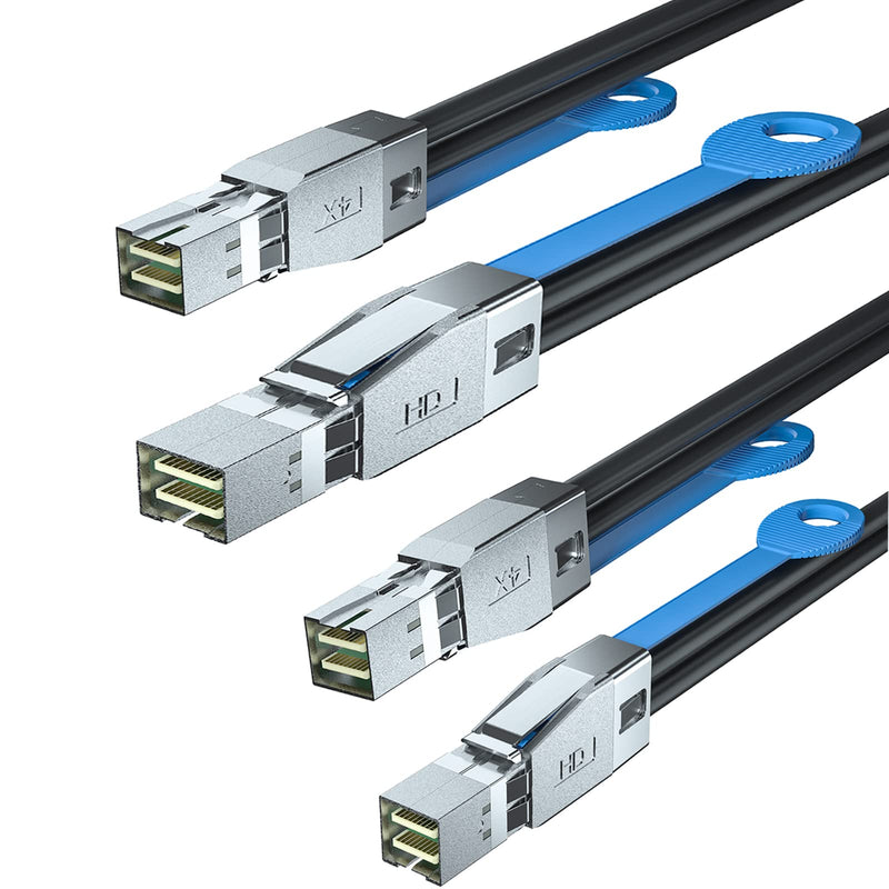 10Gtek 12G Mini SAS HD SFF-8644 to SFF-8644 Cable for NVMe Enclosure/Storage Array, SAN & JBOD Compatibility, 100-Ohm, 1-m(3.3ft), 2-Pack 1) 8644 1m 2pc