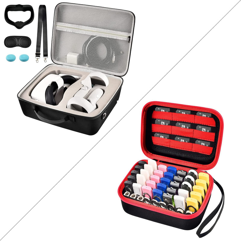 Comecase Hard Carrying Case for Oculus Quest 2 All-in-One VR Gaming Headset with USB Flash Drive Case Inside Red - 2 Pack