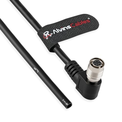 Alvin's Cables HR10A-7P-6S Hirose 6 Pin Female to Open End Power I/O Cable for Sony CCD, Basler, Keyence, Cognex, Baumer, Hikvision Industrial Camera, High Flex Shielded C-Type 9.84ft/3m 9.8ft/3m Right angle 6 Pin C-Type
