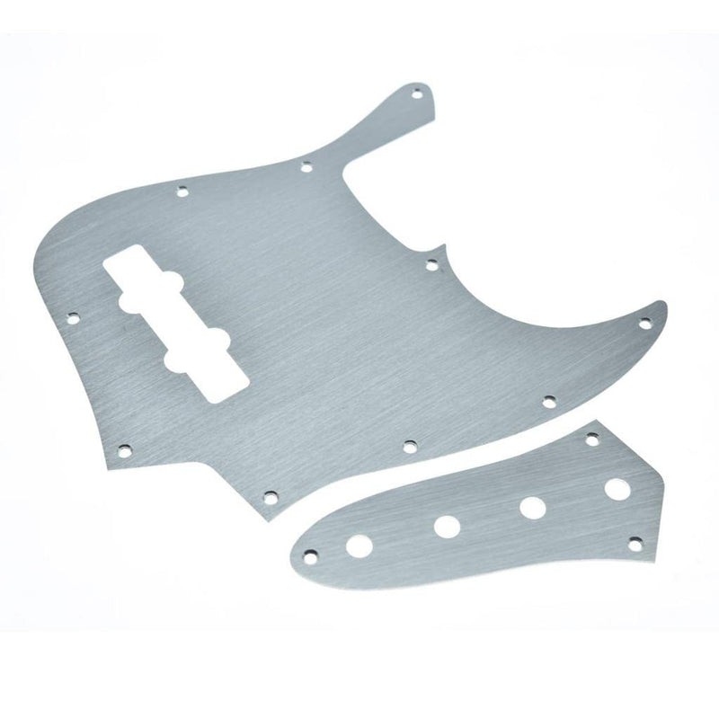 [AUSTRALIA] - KAISH Aluminum Anodized 4 String Jazz J Bass Pickguard with Metal JB Control Plate and Screws for American/Mexican FD Jazz Bass Silver Pickguard with Control Plate Silver-2 