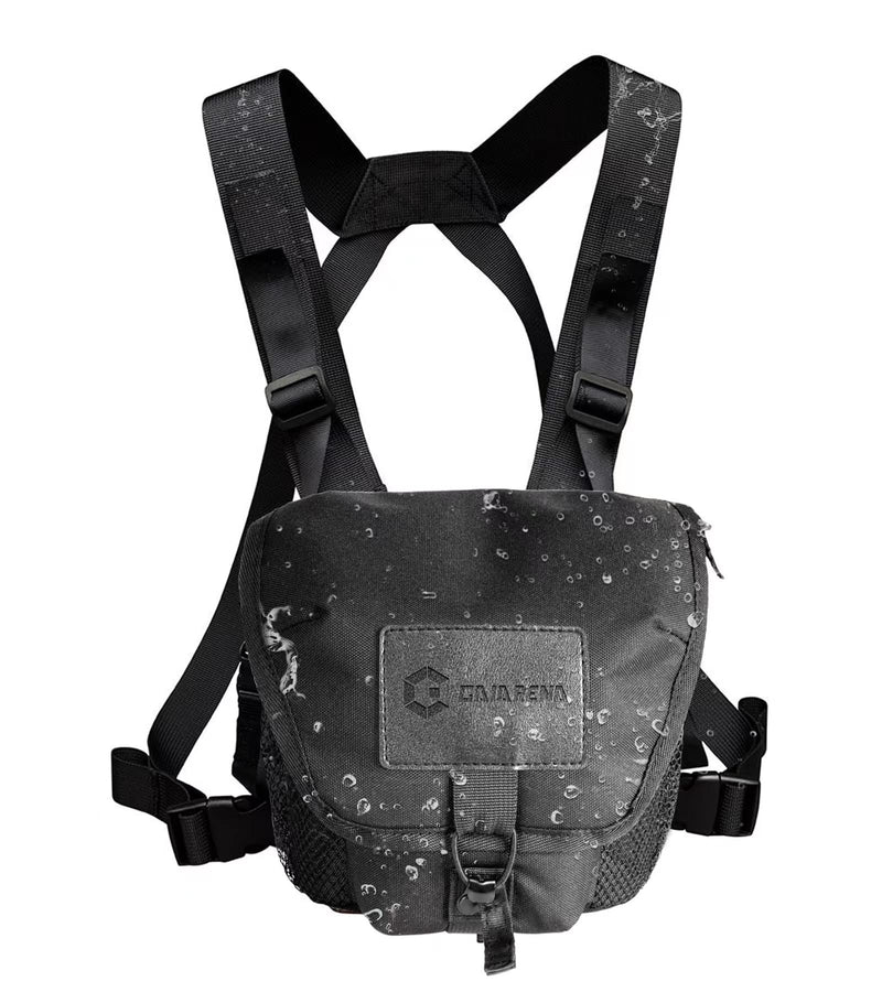 GAIARENA Waterproof Binocular Harness Chest Pack, Bino Harness Case with Rangefinder & Cellphone Pocket for 20x50 Binoculars(Full Size) Full Size