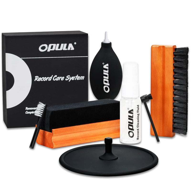 Vinyl Record Cleaner, 7-in-1 Record Cleaning kit - Soft Velvet - Nylon Microfiber Brush - Cleaner Fluid - Label Protector - Air Blower Cleaner - Stylus Brush - Brush for Velvet for Records Albums