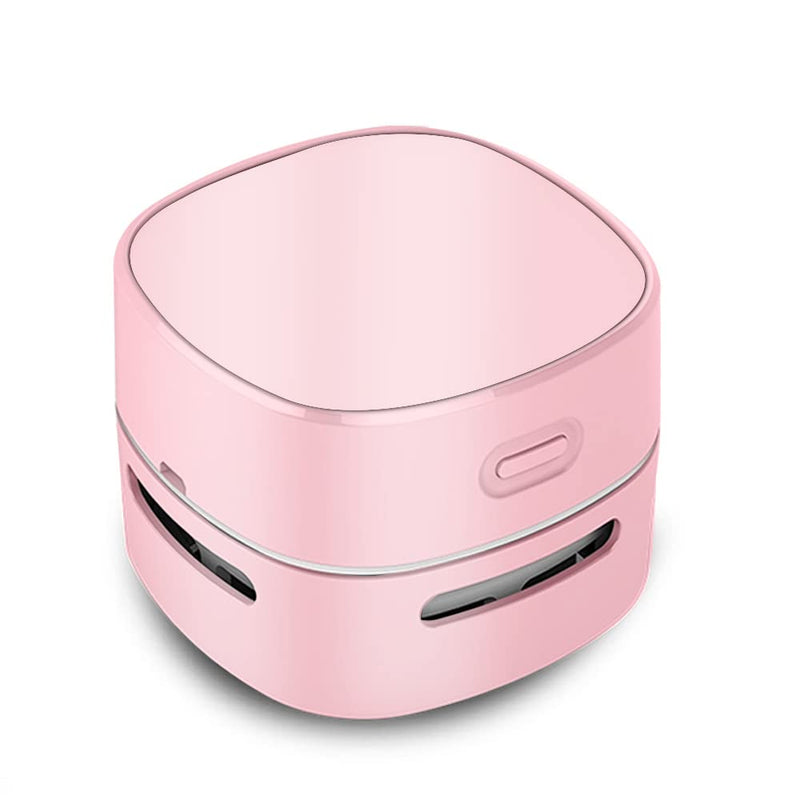 ODISTAR Desktop Vacuum Cleaner, Mini Table dust Sweeper Energy Saving,High Endurance up to 400 mins,360º Rotatable Design for Keyboard/Home/School/Office (Pink Charging) Pink Charging