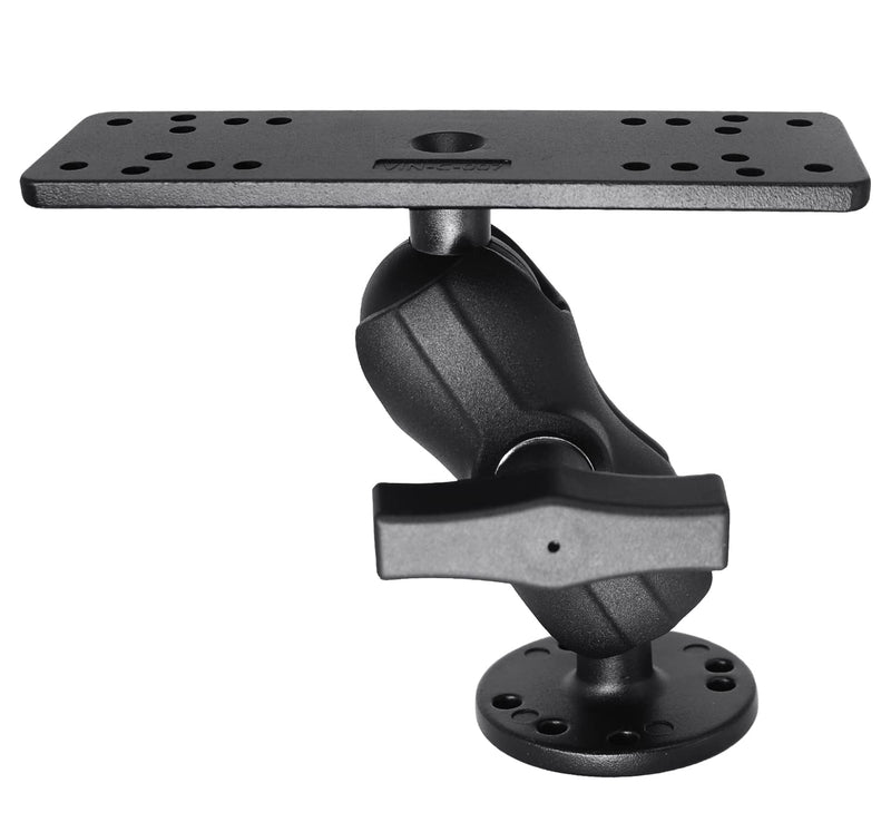 Cast Aluminum C Size 1.5" Short Arm Fish Finder Mount | Universal marine electronic plate with 38mm C size ball. Compatible with Garmin Lowrance and Humminbird