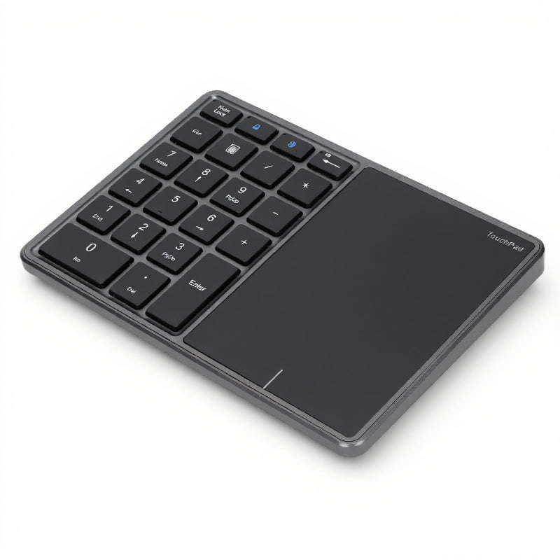 22 Keys Numeric Keypad, 2 in 1 Bluetooth 4.2 Number Pad with Touchpad, Portable Numeric Keypad for Computers(Iron Gray)