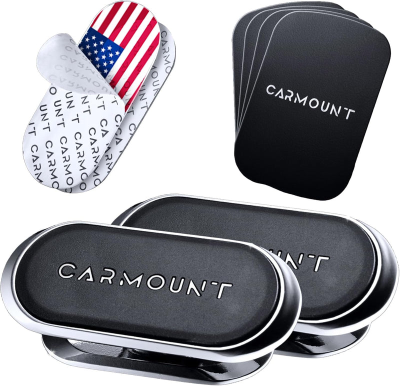 CARMOUNT F1 Dashboard Car Mount (2-Pack) | Magnetic Phone Holder for Car, Ultra Strong 8X N52 Magnets, 360° Rotation, Universal Dash Mount for All Phones and Tablets | Car Mount Magnet for iPad 2 pack