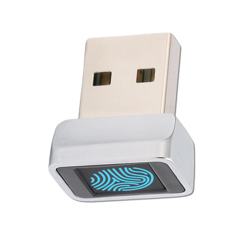 Mini USB Fingerprint Reader for Windows 7 8 10 Fingerprint Scanner Scanner PC Dongle Fingerprint Sensor 360 Degree 0.5STouch Speedy Matching Biometric Portable USB Fingerprint Logger for PC Laptop Grey