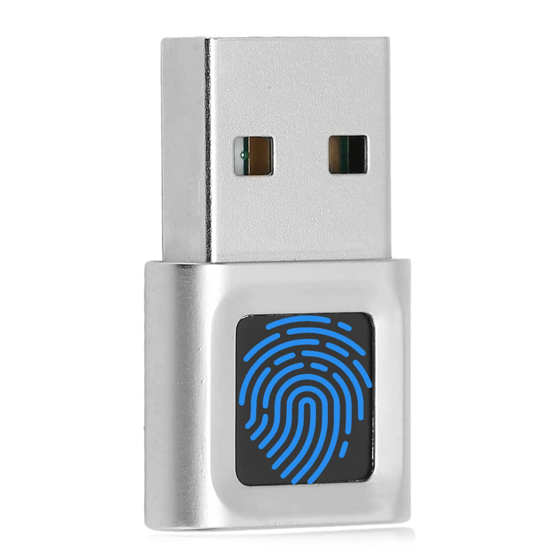 USB Fingerprint Reader Mini Fingerprint Scanner PC Dongle Windows Hello Fingerprint Reader for PC Laptop 360 Degree Touch Speedy Matching Biometric Portable USB Fingerprint Logger for Windows 10/11 White