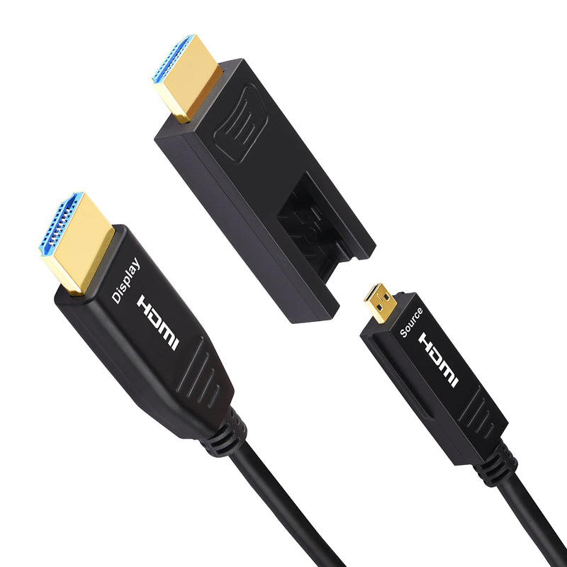 iBirdie HDMI Fiber Optic Cable 32 Feet (18Gbps 4K60hz 1080p) with Micro and Standard HDMI Connector Compatible with GoPro Hero 7 6 5, Raspberry Pi 4, A6000 A6300, Yoga 710