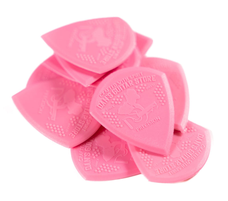 The Precision Pick PINK - 10-Pack - Premium high grip precision high visibility plectrums from Dans Guitar Store