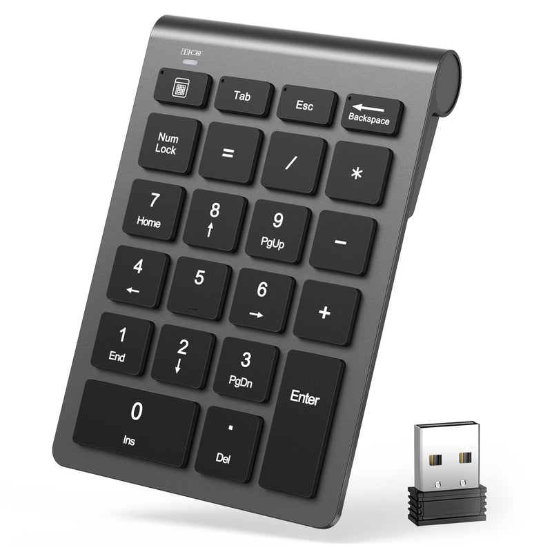 [AUSTRALIA] - LIANGSTAR Number Pad, Wireless Numeric Keypad 22 Keys Portable Keyboard Extensions with 2.4GHz USB Receiver for 10 Key Financial Accounting Data Entry, Surface Pro, Laptop, Desktop, PC, Notebook 