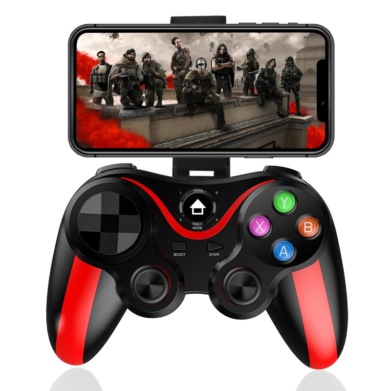 Megadream Wireless Phone Controller for iPhone, MFi Bluetooth Mobile Game Gamepad Joystick for iOS/Android, iPhone 17/iPhone 16/15/14/12, Galaxy S22/S21/S20, TCL, Google Pixel, Direct Play-Red Red