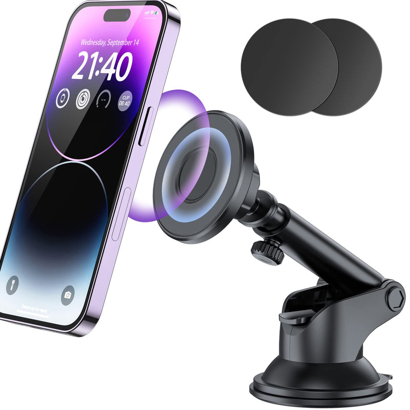 ORIbox Phone Mount for Car,Car Phone Holder Mount with Strong Suction Cup Dashboard Windshield Phone Mount Compatible with iPhone 14 13 12 11 Pro Max, Galaxy Note 20 S20 S10 and More, Graphite black Car Phone Mount