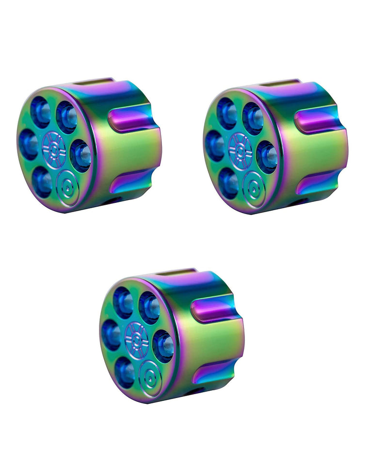 Guyker 3Pcs Guitar Potentiometer Control Knobs for 6mm(0.24”) Dia. Shaft Pots - Knurled Volume and Audio Switch Knob Replacement for Electric Guitar or Precision Bass - Zinc alloy, Rainbow Zinc, Rainbow