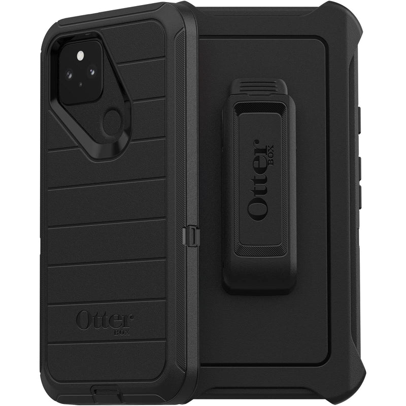 OtterBox Defender Series Case for Google Pixel 5 (Only) - Holster Clip Included - Microbial Defense Protection - Non-Retail Packaging - Black