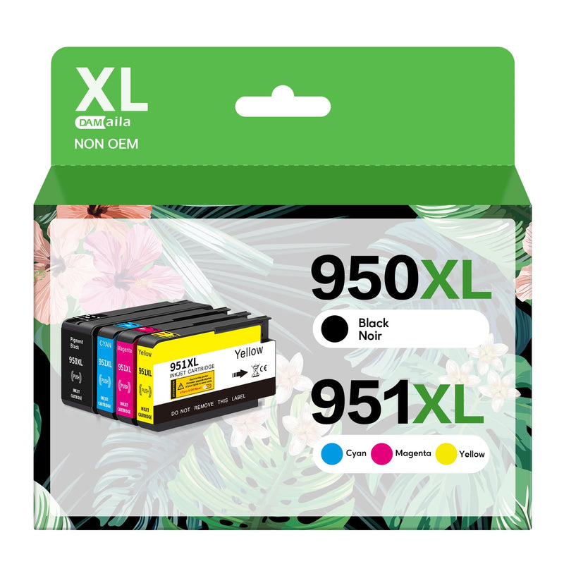 950XL 951XL Combo Compatible for HP 950 XL 951 XL Ink Cartridge Replacement for HP OfficeJet Pro 8600 8610 8620 8100 8630 8660 8640 8615 76DW 251DW (1 Black, 1 Cyan, 1 Magenta, 1 Yellow) 4 Pack