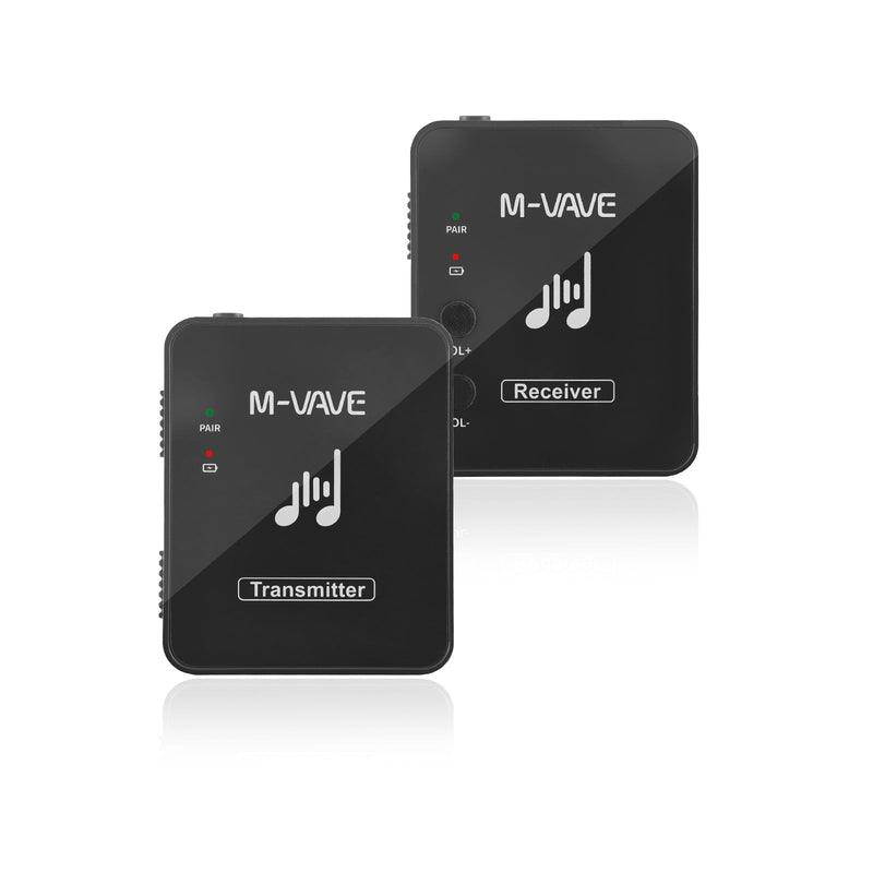 M-VAVE SWS10 Earphone Monitor Transmission System Rechargeable Receiver | Monitor live audio wirelessly with a rechargeable 2.4GHz in-ear monitor system for rehearsals, performances and recording. Receiver and Transmitter Black