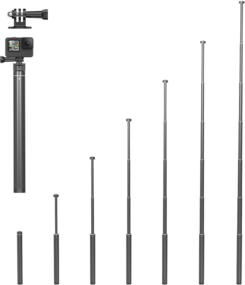 63inch Extension Selfie Stick for INSTA360 for Action Camera Hero 13 12 11 10 9 8 7, Insta Insta360 One X2 X One R EVO Action Cameras, Smartphone Gimbal Extension Pole for Sports Cam, Black 63inch Extension Pole for Action Camera