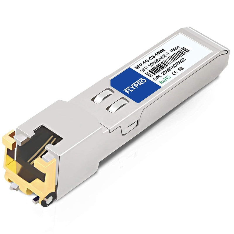 FLYPROFiber- SFP to RJ45 1000Base-T 1.25G Copper Module Transceiver 2Pack | for Cisco GLC-T/SFP-GE-T,Meraki, Ubiquiti UF-RJ45-1G, MikroTik, Netgear, Supermicro, Broadcom, D-Link, TP-Link 2