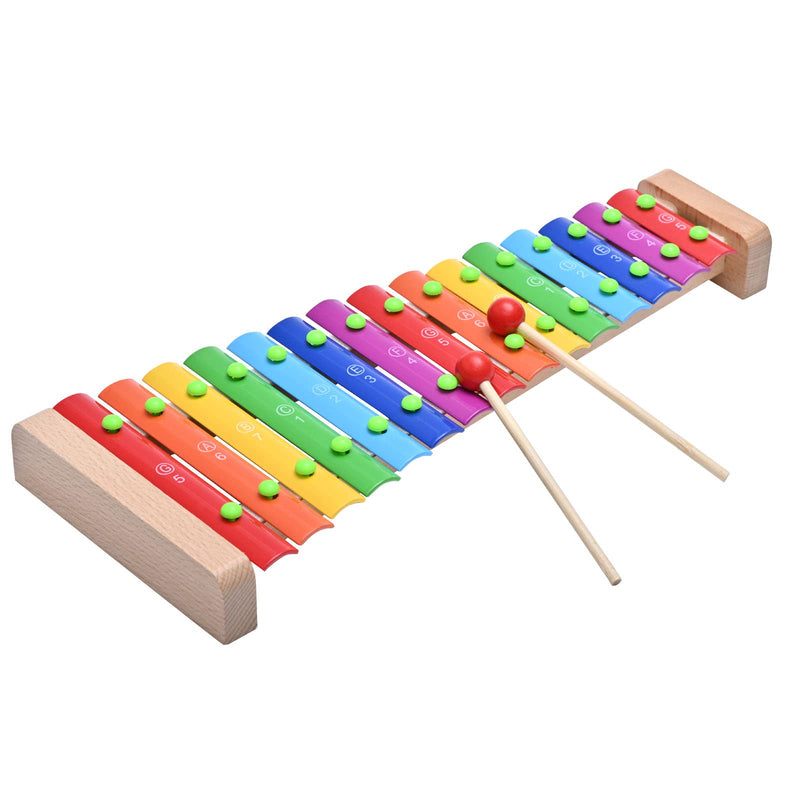 LIEKE Xylophone 15 Tones Glockenspiel Musical Instrument Gift