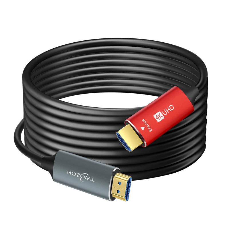 Twozoh HDMI Fiber Optic Cable 60FT, Long 4K Fiber HDMI Cord Supports 4K@60Hz/18Gbps