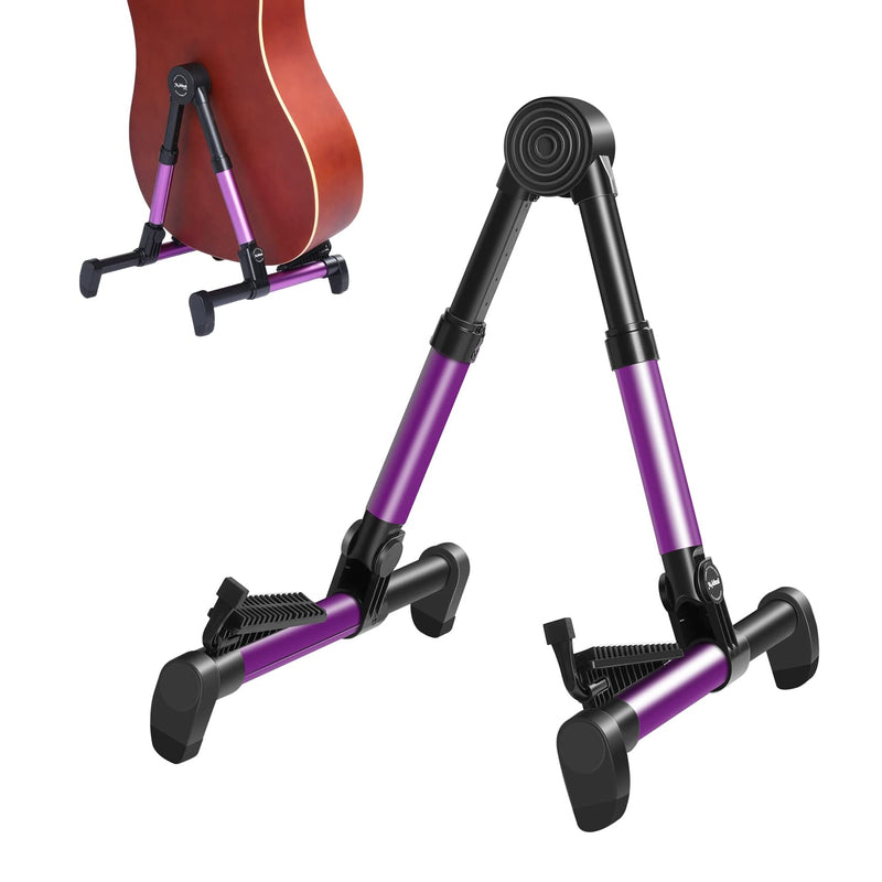 [AUSTRALIA] - Saker Folding Instrument Stand for Guitar- Guitar Stand for Acoustic/Electric/Classical Guitars and Violin, Ukulele, Bass, Portable and Lightweight, Easy to fold,The Ultimate for Concert & Travel Purple 