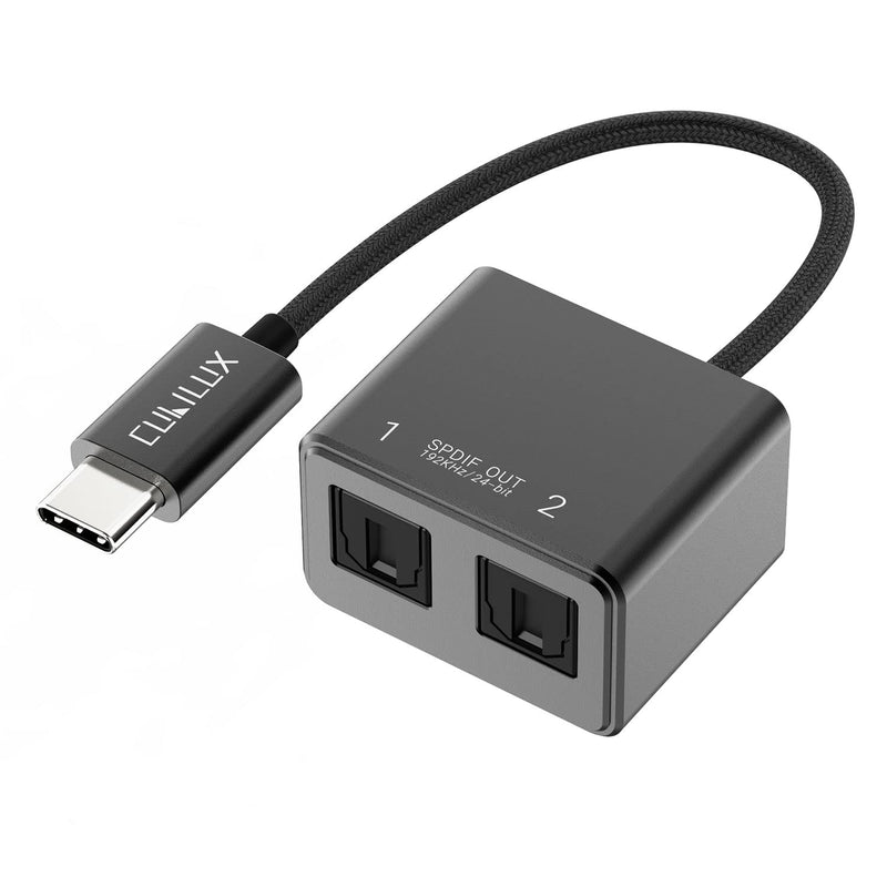 [AUSTRALIA] - Cubilux USB C to Dual SPDIF Adapter [192KHz/24bit DAC] for iPad 10 iPad Pro/Air 5 4/Mini 6 MacBook Mac iMac Samsung S24/S23/S22/S21/S20 Pixel 8/7/6 Pro Type C to Double TOSLINK Optical Audio Splitter 