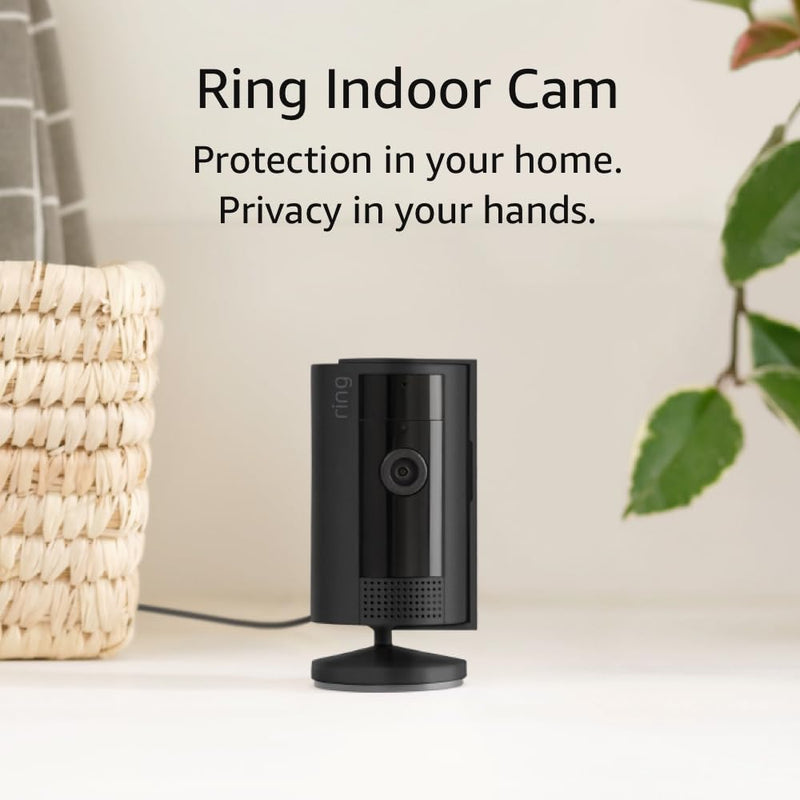 Ring Indoor Cam (2nd Gen) | latest generation, 2023 release | 1080p HD Video & Color Night Vision, Two-Way Talk, and Manual Audio & Video Privacy Cover | Black 1 Camera Device only