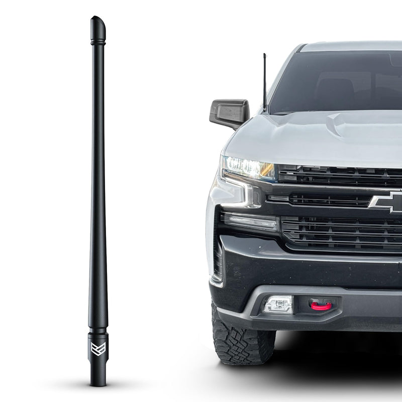 RONIN FACTORY Truck Antenna for Chevy Silverado & GMC Sierra Accessories 2014+ Anti Theft - Carwash Safe Short Replacement Antenna (12 Inch Flexible) 12 Inch TuffLock - 2014+ Chevy/GMC