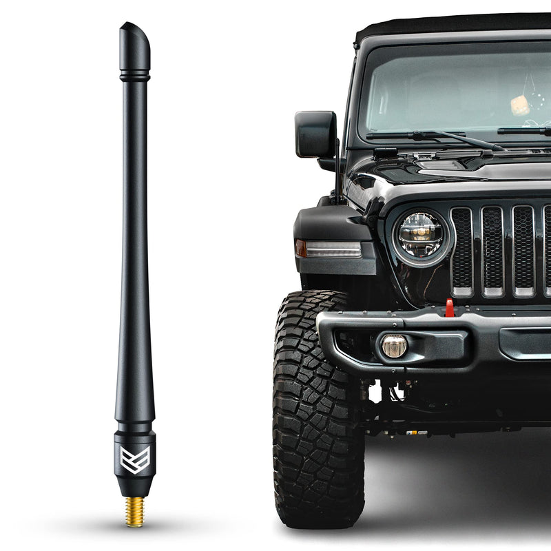 [AUSTRALIA] - Ronin Factory Short Replacement Antenna for Jeep Wrangler Accessories Rubicon Jeep Gladiator Accessories Sahara Sport 4xe JK JL 2007-2023 Anti-Theft Design - Carwash Safe 8 Inch TuffLock 8 Inch TuffLock Antenna 