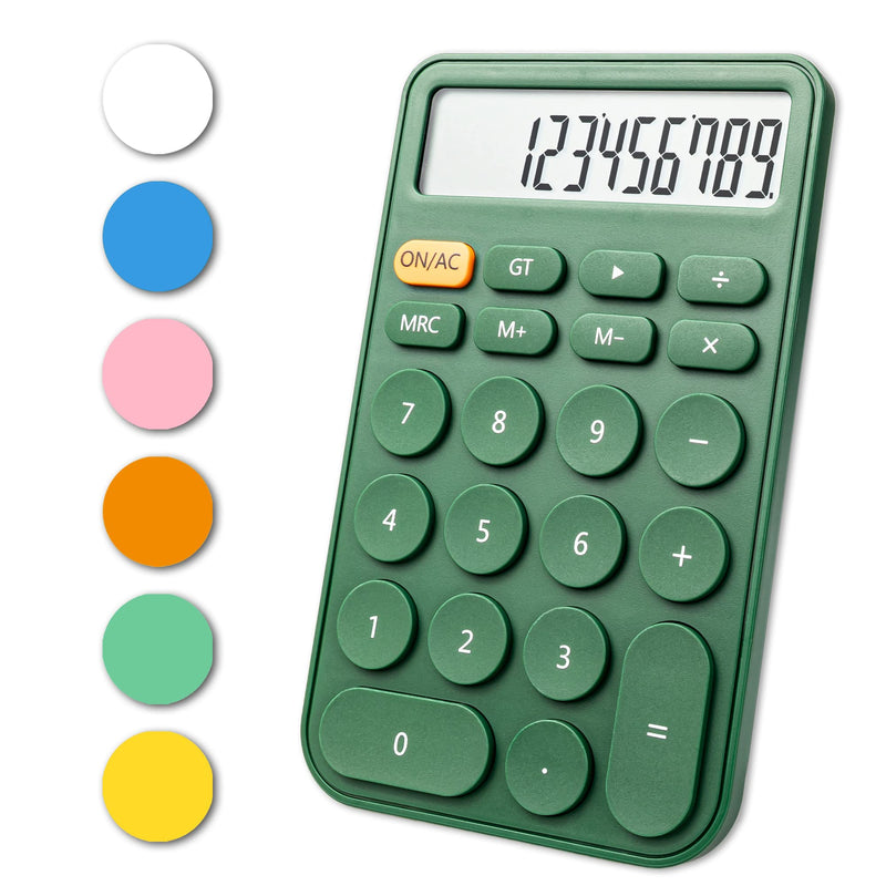 Standard Calculator 12 Digit,Desktop Large Display and Buttons,Calculator with Large LCD Display for Office,School, Home & Business Use,Automatic Sleep,with Battery (Green) 5.5in Green