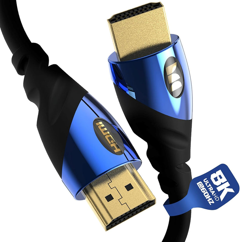 Monster 8K HDMI Cable — Xbox Series X & PlayStation 5 HDMI Cable w/ 24K Gold Contacts, 48 Gbps Speed, 60/120 Hz Refresh Rate, Dynamic HDR & eARC for Superior Visuals & Audio (8 FT) New Model