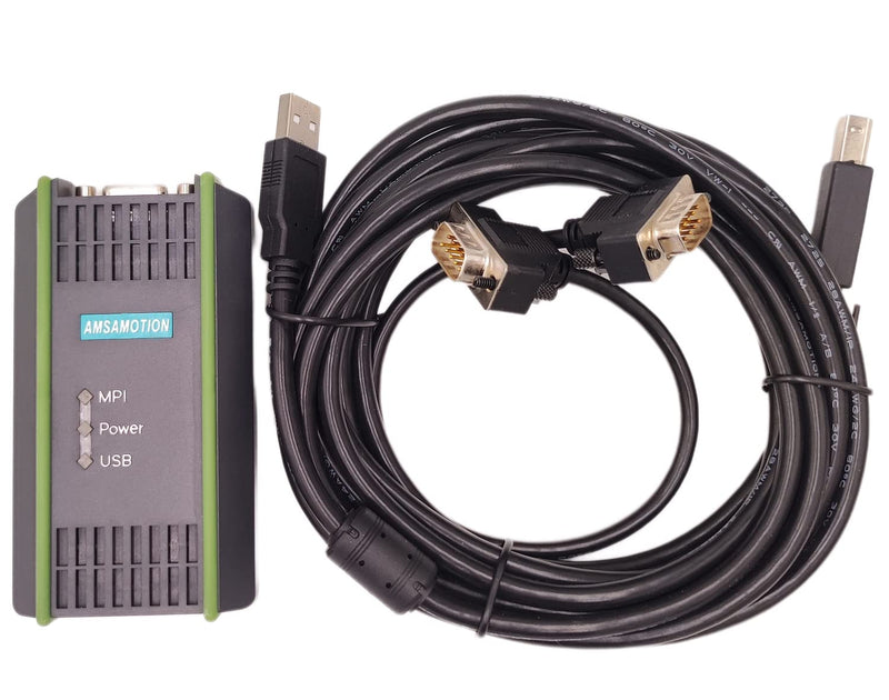 16ft PLC Cable for Siemens S7-200/300/400, 6ES7 972-0CB20-0XA0, USB/MPI, Data Download, Programming