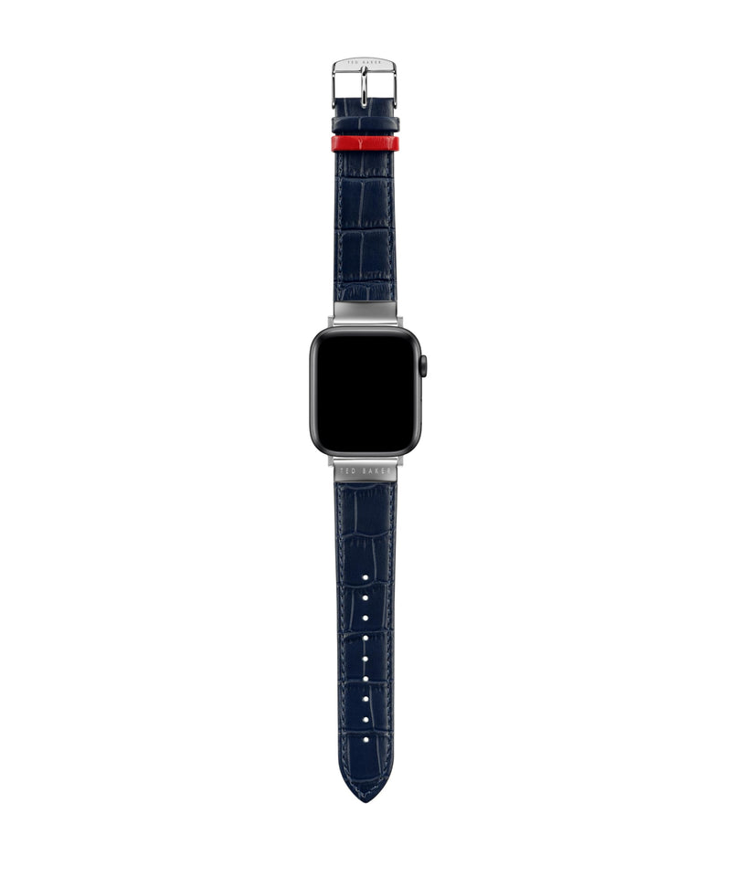 Ted Baker Blue Croco Leather Strap for Apple Watch® (Model: BKS42F227B0)