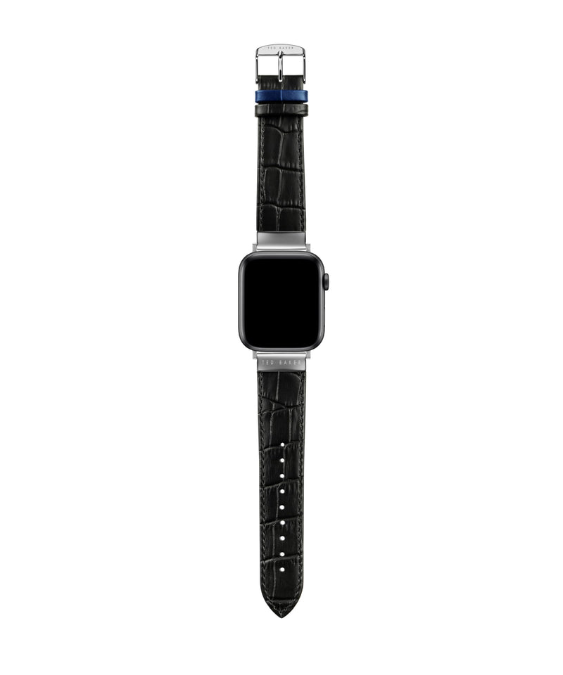 Ted Baker Black Croco Leather Strap for Apple Watch® (Model: BKS42F226B0)