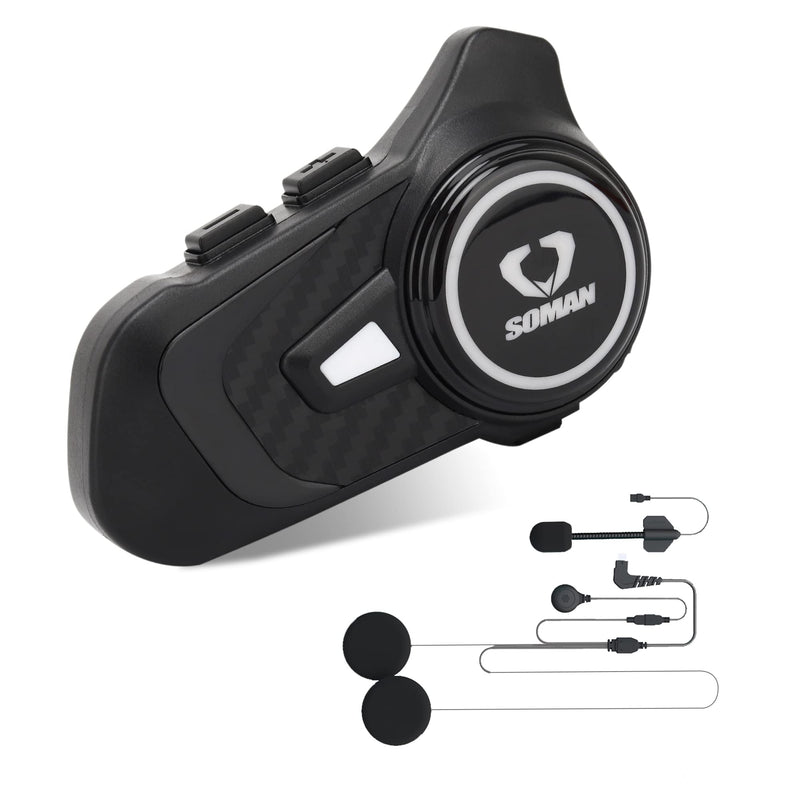 Motorcycle Helmet Bluetooth Intercom 800M Wireless Communication System Waterproof Motorcycle Bluetooth Headset with DPS Reduce Noise for Helmets (1 Pack) 1 Pack
