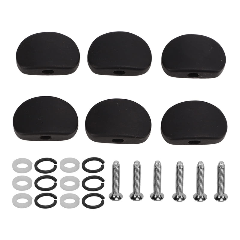 [AUSTRALIA] - 6 Set Guitar Tuning Peg Buttons, Semicircle Ebony Folk Electric and Acoustic Guitar Tuning Pegs Tuners Keys Machine Heads Replacement Buttons Knobs Handle(#1) #1 