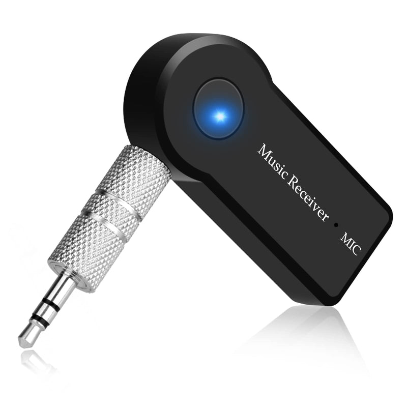 SKYBESS Bluetooth Receiver Portable 3.5mm Aux Bluetooth Audio Adapter for Car/Home Sound System/Wired Headphones/Speaker, Wireless Audio Receiver for Music Streaming/Hands-Free Calls, Built-in Mic