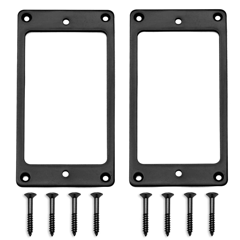 2PCS Metal Iron Flat Humbucker Pickup Ring for Electric Guitar Replacement (Black) Black