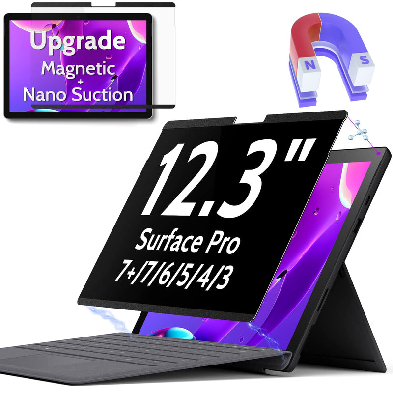 12.3 Inch Magnetic Privacy Screen Compatible With Surface Pro 7+/7/6/5/4/3, Removable Anti Blue Light Glare Filter, Black Security Private Apy Block Protector magnetic privacy filter for surface surface pro 7+/7/6/5/4/3 -12.3inch