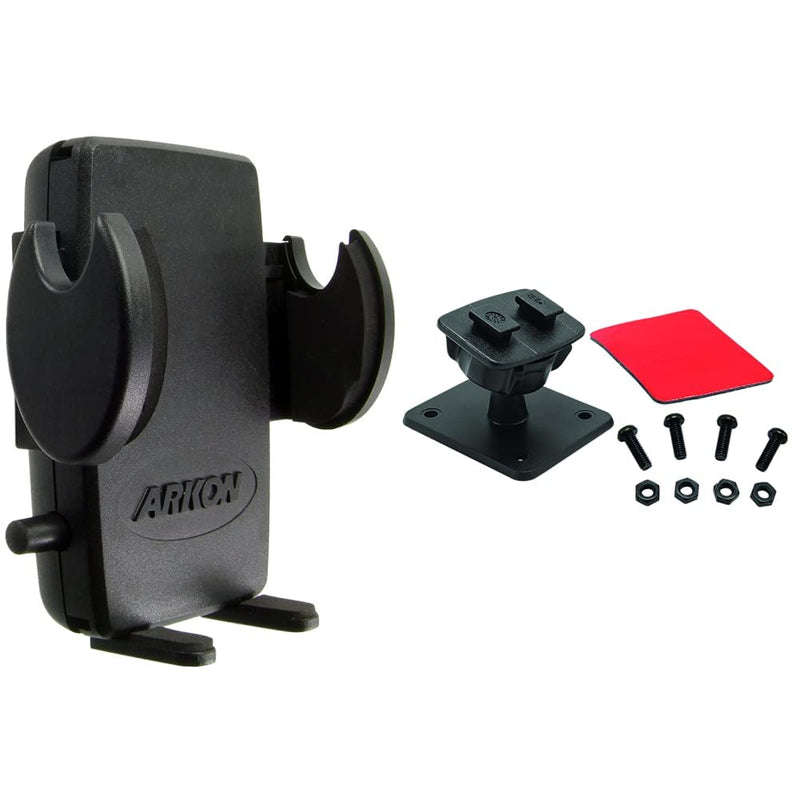Arkon Mega Grip Universal Phone Holder for iPhone 12 11 Pro Max XS XR X Galaxy Note 20 10 Retail Black & Car Mount VSM Kit with Drill Base for Car Installation Arkon Dual T Pattern and Garmin