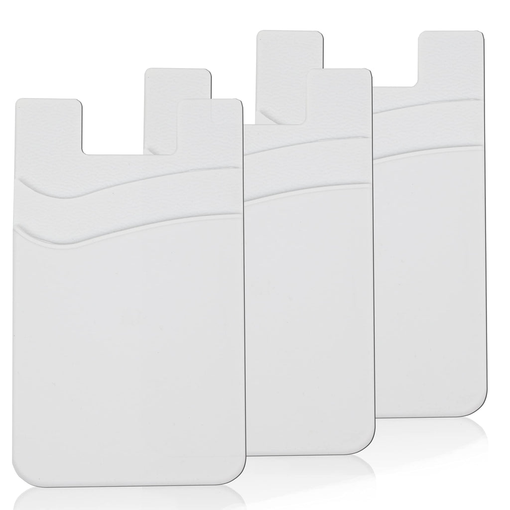 3 Pack White Adhesive Phone Wallet Stick on Card Holder for Phone Case