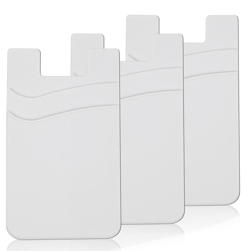 3 Pack White Adhesive Phone Wallet Stick on Card Holder for Phone Case