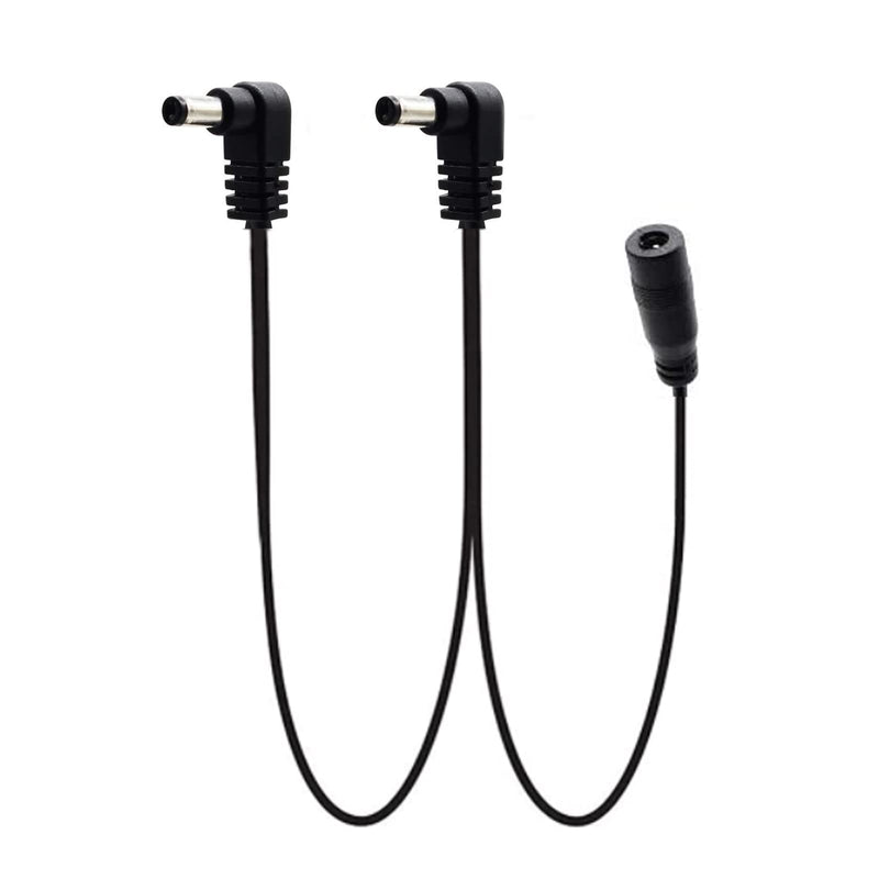 Guitar Pedal Effect Power Cable, Guitar Pedal Board Daisy Chain Power Supply Cables, 1 to 2 Way Guitar Power Supply Cord, Power Cable Chain for DC 9V Guitar Pedal Power Supply Adapter Plug Black 1 to 2