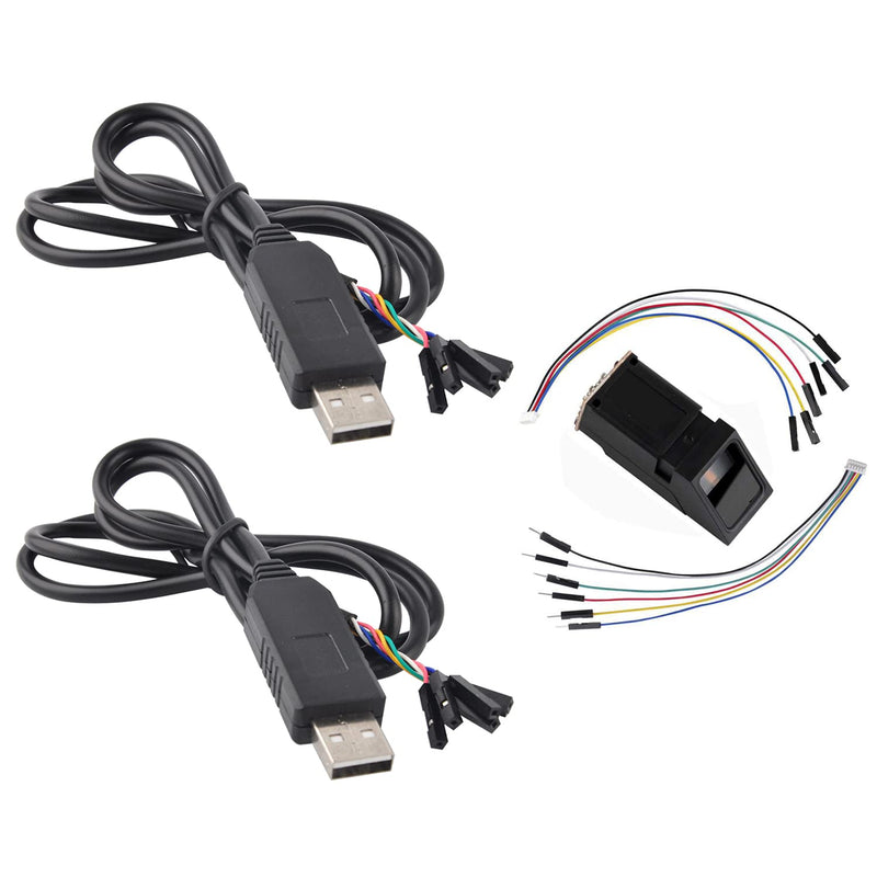 5V USB to TTL Serial Cable Adapter + Green Light Optical Fingerprint Reader Sensor Module for Arduino Raspberry Pi ESP8266 ESP32