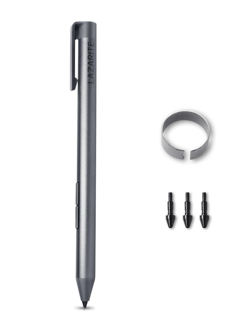 LAZARITE M Pen Grey and 3 Extra Tips, Accessories for Microsoft Surface, Lenovo Yoga, HP Envy Spectre, Asus zenbook vivobook.