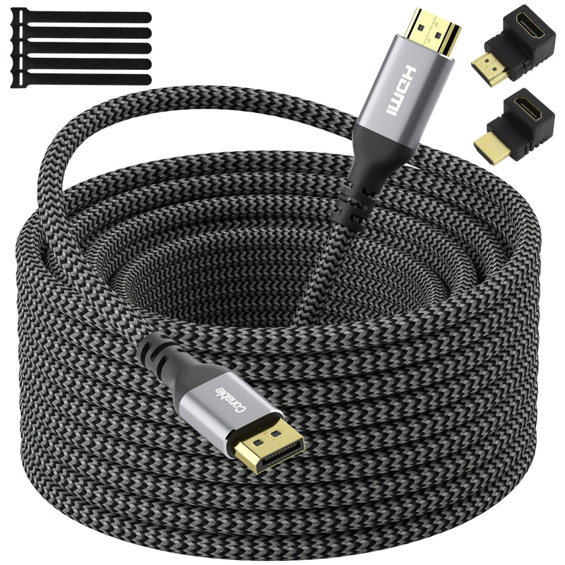 [AUSTRALIA] - 4K DisplayPort to HDMI Cable 20FT, 4K@60Hz HDR, High Speed Active Display Port to HDMI Cable UHD Converter, Uni-Directional, 4K@60Hz 2K@120Hz 1080P for HDTV, Monitor, Projector, Dell, NVIDIA, AMD, HP 20 Feet 