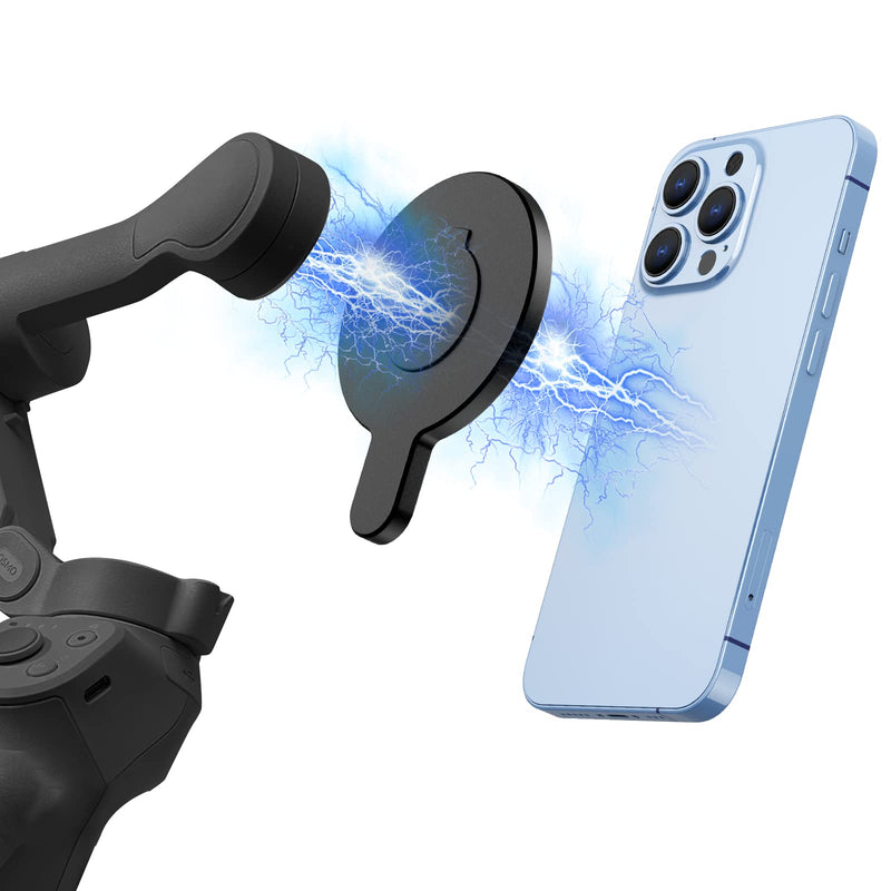 for DJI OM 6 Magsafe Adapter Clamp, Compatible with Gimbal Stabilizer DJI Osmo Mobile 6, Also fits for DJI OM 5 4 SE Black