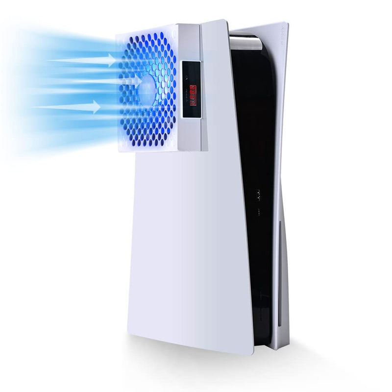 G-STORY Cooling Fan Only for PS5, Auto 3 Speed Adjust, Temp Display, RGB