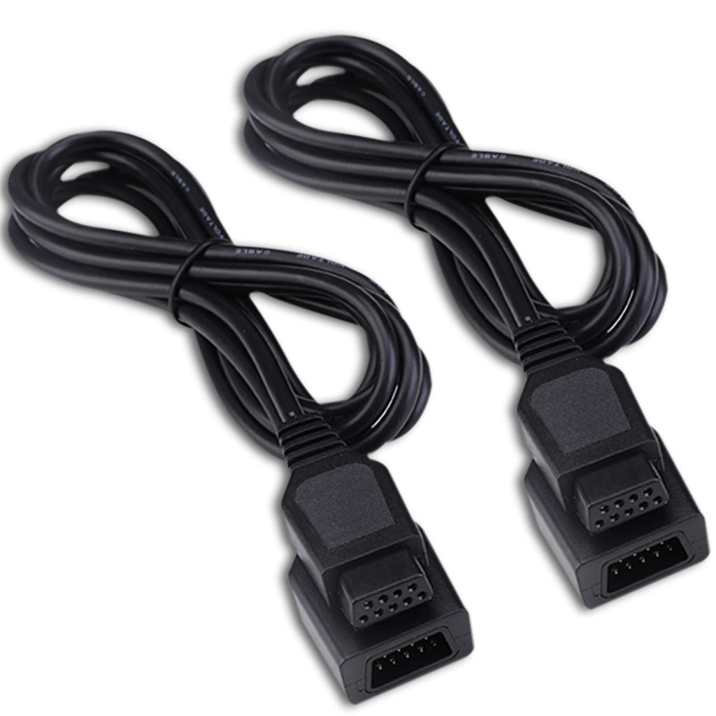 9 Pin Controller Extension Cable for Classic Retro Game Consoles AV 620, HD 621, HD 821 Plug and Play Wired Video Game Controller Gamepad Extension Cable 5.8ft 2 Pack (cable-new-abc)